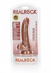 Телесный фаллоимитатор Curved Realistic Dildo Balls Suction Cup 7 - 17 см. - 