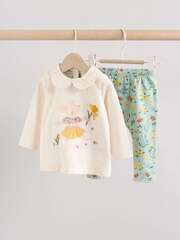 Лонгслив и брюки в комплекте для малышей Next E66-461, Молочный, Мятный