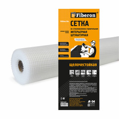 SMF245T Сетка интерьерная штукатурная, стекловолокно, 1*10 м, ячейка 5*5, белая, Fiberon (65 г/м2)