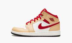 Air Jordan 1 Mid GS "Light Curry Cardinal"
