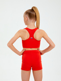 B16210V-RR232 Шорты спортивного назначения для занятий гимнастикой для девочек (красный) фото 2
