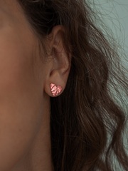 Cерьги-пусеты сердца Folio Pink