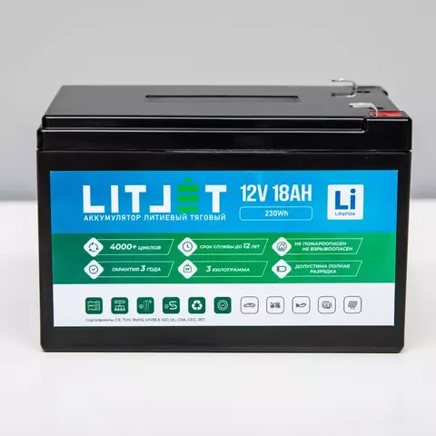 LITJET Тяговый аккумулятор глубокого цикла 12V 18Ah 230Wh