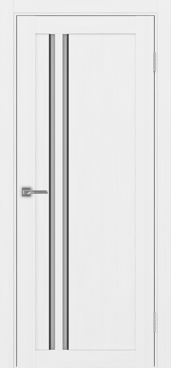 Дверь межкомнатная Оптима Порте Турин 525.121 АПС молдинг SB, цвет белый лед, экошпон, стекло мателюкс