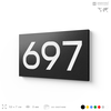 Номер на дверь 697, табличка на дверь для офиса, квартиры, кабинета, аудитории, склада, черная 120х70 мм, Айдентика Технолоджи
