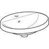 Geberit VariForm Раковина встраиваемая в столешницу овальной формы, 50х45 см, с отв. под смеситель, с отв. перелива