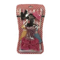 Розовое платье и аксессуары для куклы 29 см  (платье, обувь, сумочка)