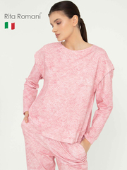 85030 Свитшот (пижамный) Pink Ripple из мягкого хлопка