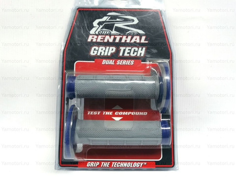 Мото грипсы RENTHAL, ручки руля, серый-синий