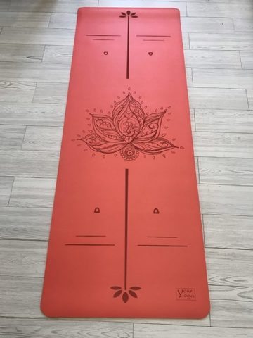 Каучуковый коврик для йоги Lotus YY с разметкой 183*65*0,4 см