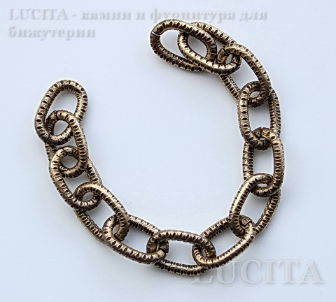 Винтажная цепь (звено 12х8 мм) (оксид латуни), 10 cм