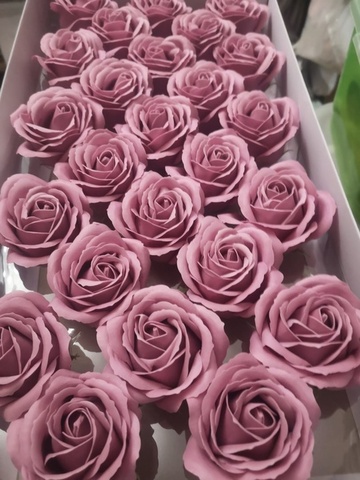 Мыльные розы Пыльно-розовые большие 7см. 25шт.