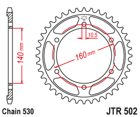 Звезда ведомая для мотоцикла JTR502.46