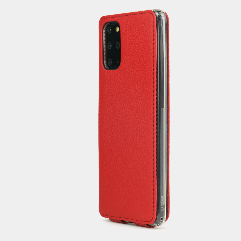 Чехол для Samsung Galaxy S20+ из натуральной кожи теленка, красного цвета
