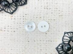 Пуговицы, d 1,1 см, 2 прокола, белый