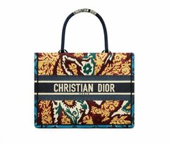 Сумка Dior Book Tote, модель среднего формата синий/желтый