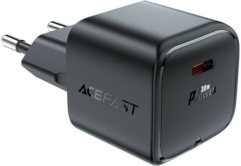 Зарядное устройство ACEFAST A77 mini PD30W GaN USB-C charger RUS, Black
