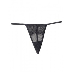 Пояс черный с подвязками + стринги (размер XS-S)