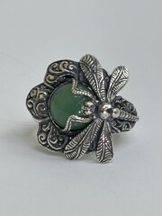 Стрекоза (кольцо из серебра)