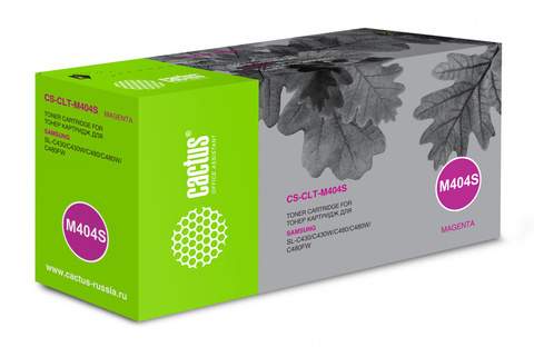 Картридж лазерный Cactus CS-CLT-M404S CLT-M404S пурпурный (1000стр.) для Samsung SL-C430, C430W, C480, C480W, C480FW