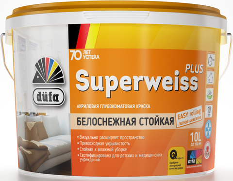 Dufa Retail Superweiss Plus/Дюфа Ритейл Супервайс Плюс акриловая глубокоматовая краска