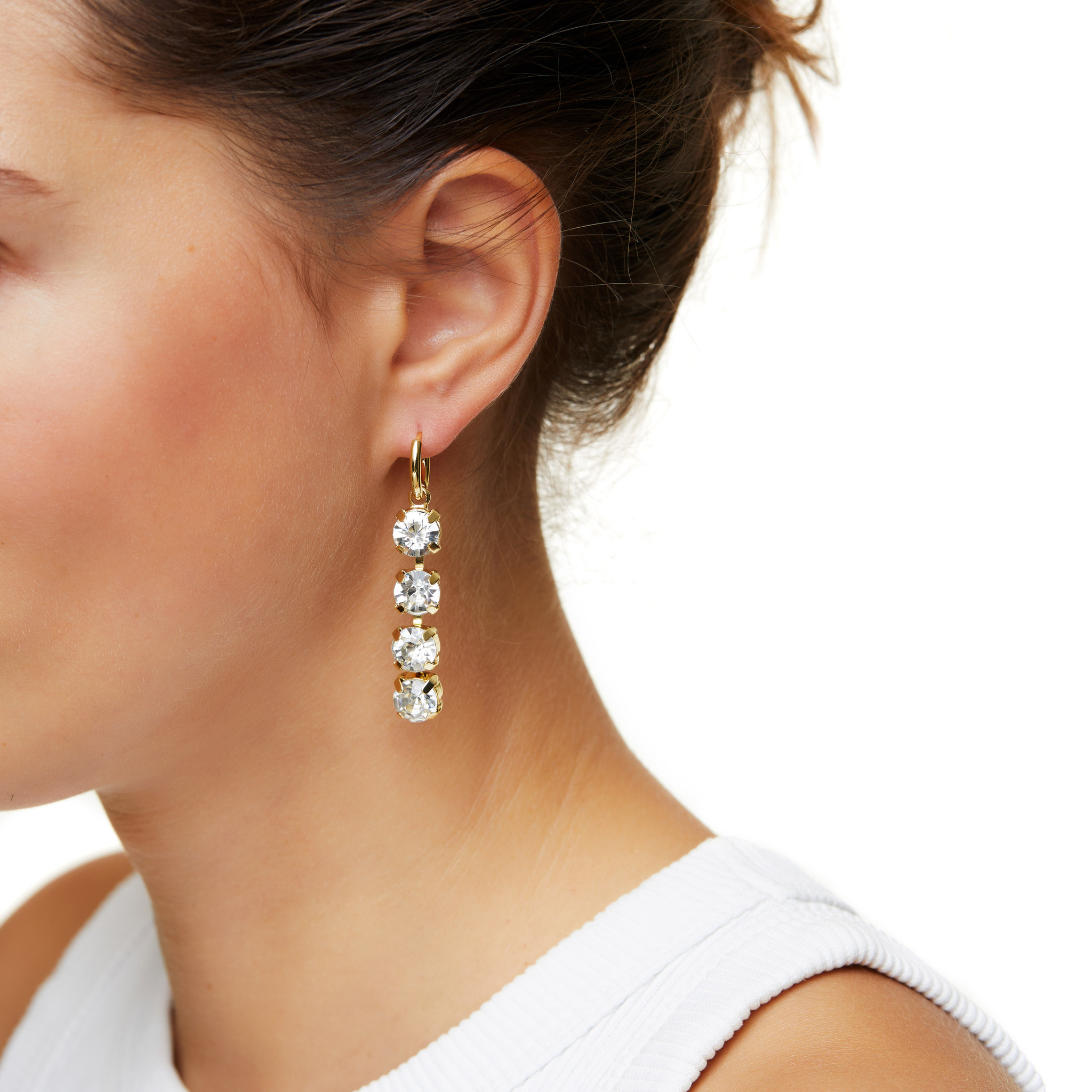 Серьги Large Crystal Earrings – White