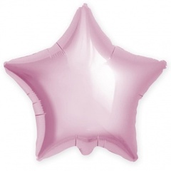 Фольгированный шар звезда, металлик светло-розовый