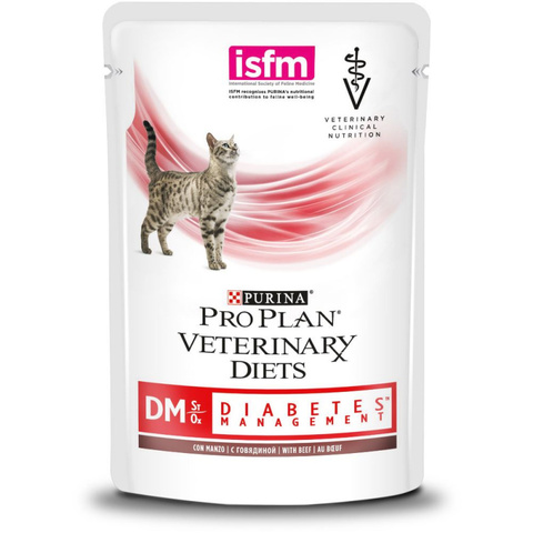 Purina Pro Plan Veterinary Diets DM St/Ox пауч для кошек при диабете (говядина) 85 г