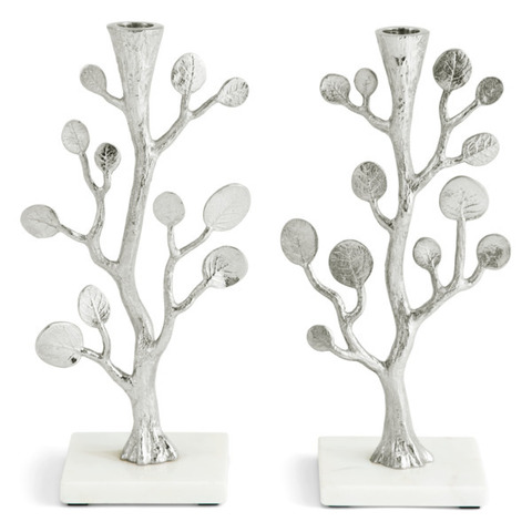 Набор подсвечников 2шт 30см Michael Aram Ботаника серебристый