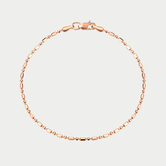 Браслет цепной из красного золота 585 пробы с плетением "Перлина" (арт. НБ 12-089 2.00)