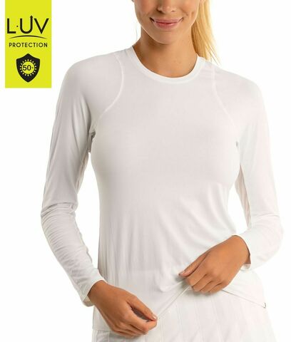 Женская теннисная футболкаLucky in Love Luv Breeze L/S Crew Women - white