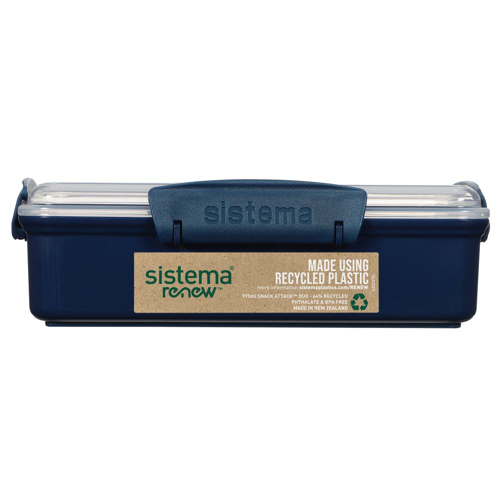 Ланч-бокс Sistema "Renew" с разделителями, 975 мл, цвет Синий