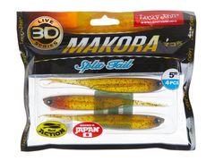 Виброхвост LJ 3D Series Makora Split Tail 5.0in (12,7 см), цвет 005, 4 шт.