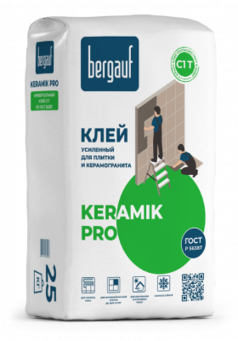 Клей для плитки и керамогранита BERGAUF KERAMIK PRO С1, 25кг (56шт/пал)