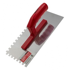 Гладилка стальная, 280 x 130 мм, зеркальная полировка, пластмассовая ручка, зуб 8 x 8 мм Matrix, 86778