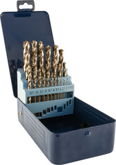 Thorvik TDBS19K5 Набор спиральных сверл по металлу HSS Co в металлическом кейсе, d1.0-10.0 мм, 19 предметов 52898