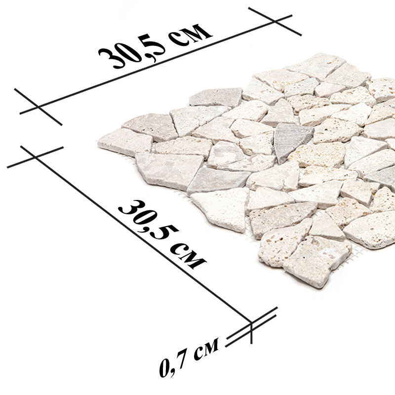 7M090-ML Мозаика из травертина Natural Paladium бежевый светлый камень матовый