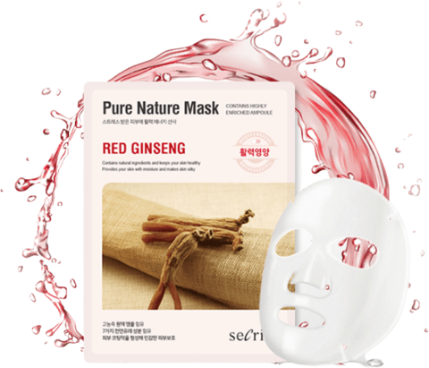 Anskin Secriss Pure Nature Mask Pack Red ginseng Маска для лица тканевая с красным женьшенем