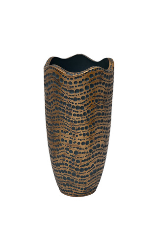 Кашпо для цветов напольное 30х60см Garda Decor синее с золотом