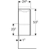 Шкафчик для раковины Geberit Acanto, с одной дверью и сифоном: B=39.5см, H=53.5см, T=24.5см, песчаный глянец / матовый песочно-серый, песчаный глянец / глянцевое стекло