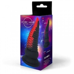 Анальная втулка на присоске Magic Hero чёрно-красная (L 125 мм, D 41 мм)