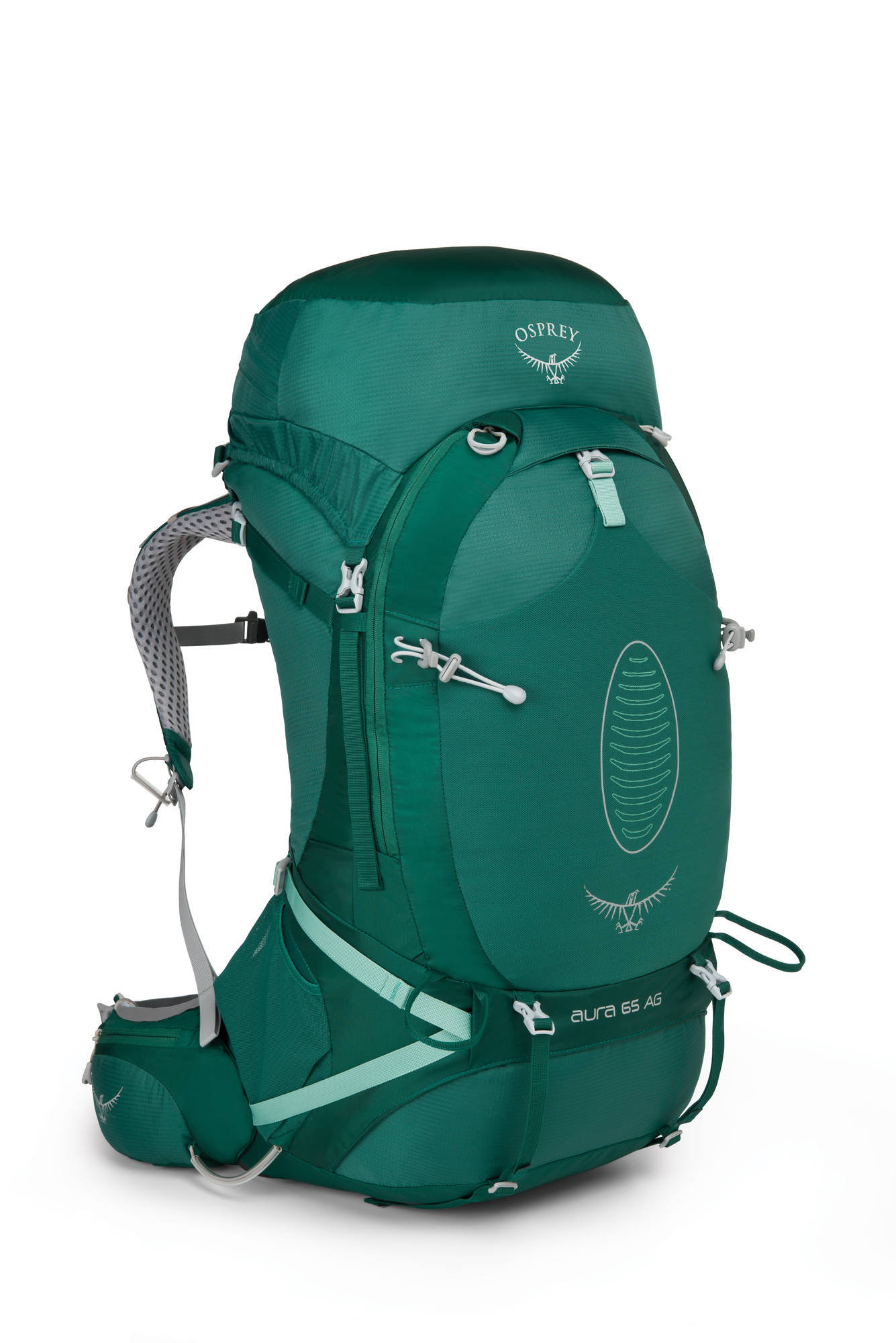 Туристические рюкзаки Рюкзак туристический женский Osprey Aura AG 65 Aura_AG_65_Side_Rainforest_Green_web.jpg