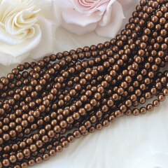 Майорка шоколадная 4 мм, 1 нить, МА086