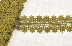 Кружево плетеное, ш. 7 см, болотный