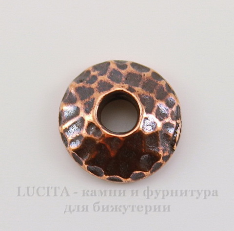 Шапочка для бусины TierraCast "Hammertone" (цвет-античная медь) 9х2,5 мм