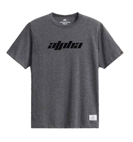 Футболка Alpha Industries Alpha Logos Tee Dark Charcoal Heather (Темно-серый)