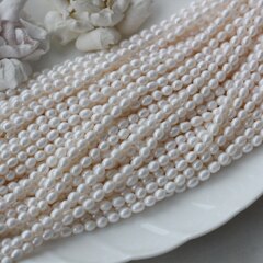 Жемчуг натуральный речной, рис, 4,8-6,5 мм, 1 нить, Ж021