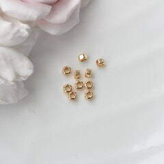 Бусина разделитель (спейсер) шестигранная, 4*3 мм, позолота, 10 штук, Р085