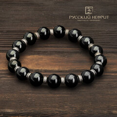 Браслет "Восток". Чёрный нефрит Д 10мм.