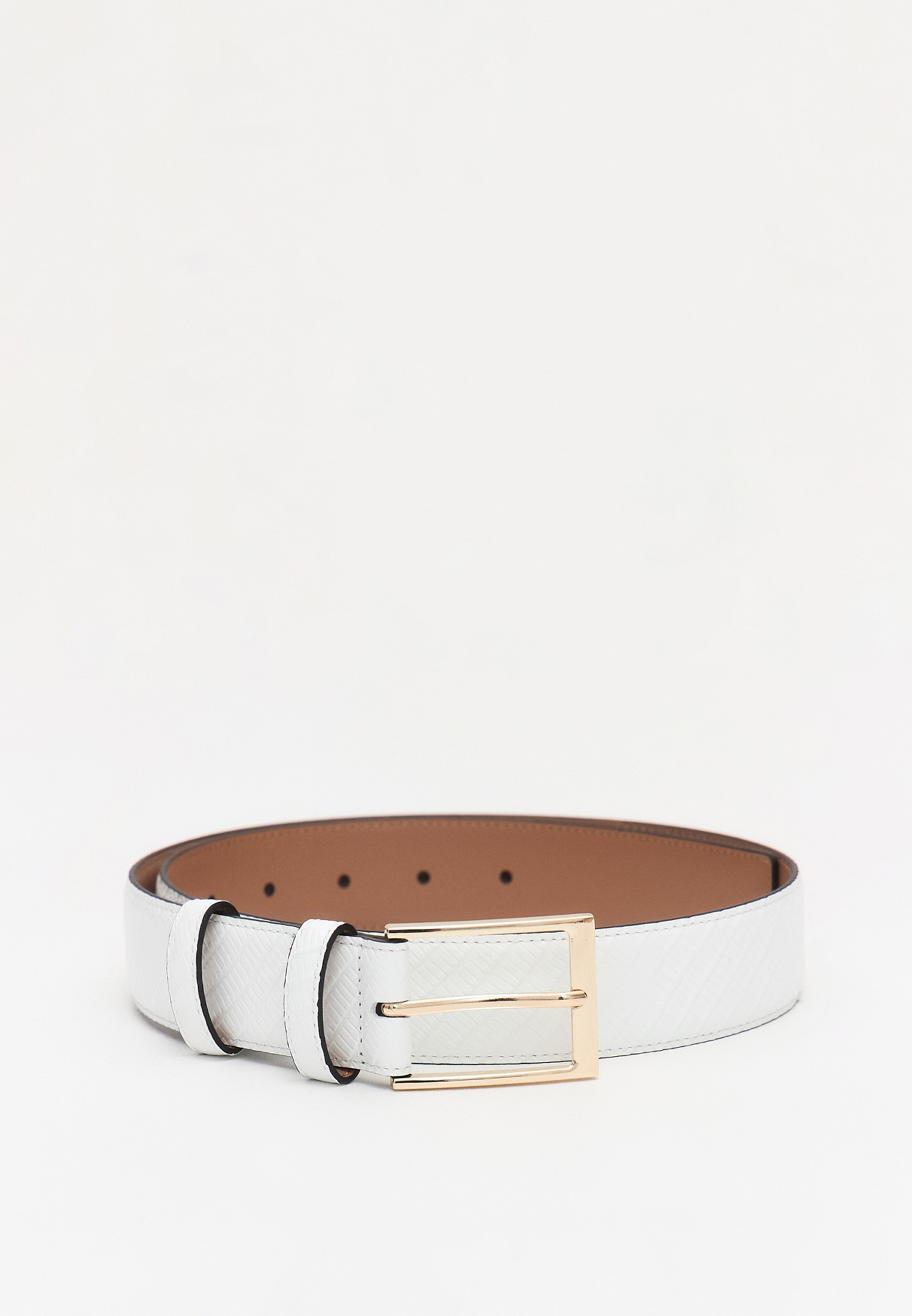 Классический ремень из кожи под рептилию, 35 мм, белый